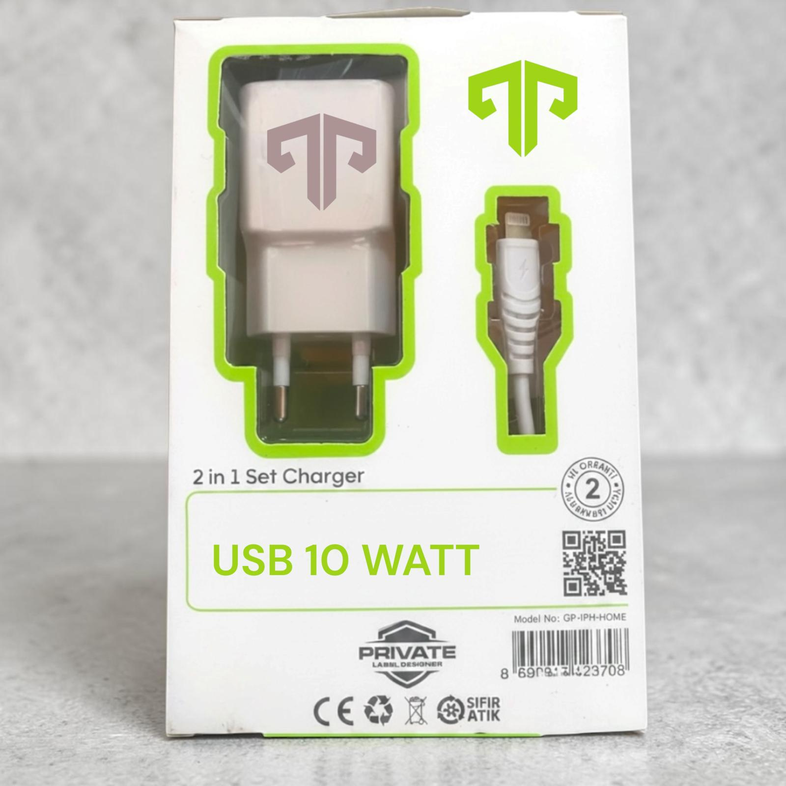1bfa041c-db8c-455b-bbd4-8e08916cc606 CEP TELEFONU ŞARJ SETİ USB 10 WATT - Görsel 1