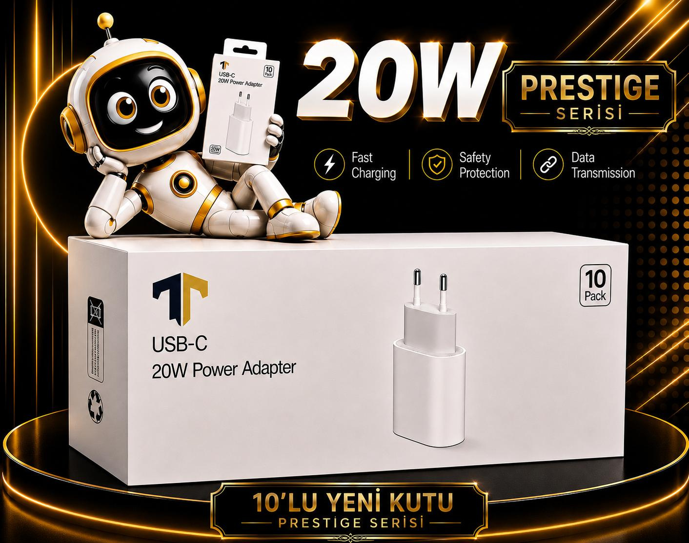 f7c47596-e5bf-4365-beeb-7a1900cb308e CEP TELEFONU ŞARJ BAŞLIĞI PD KUTULU 20 WATT - Görsel 1